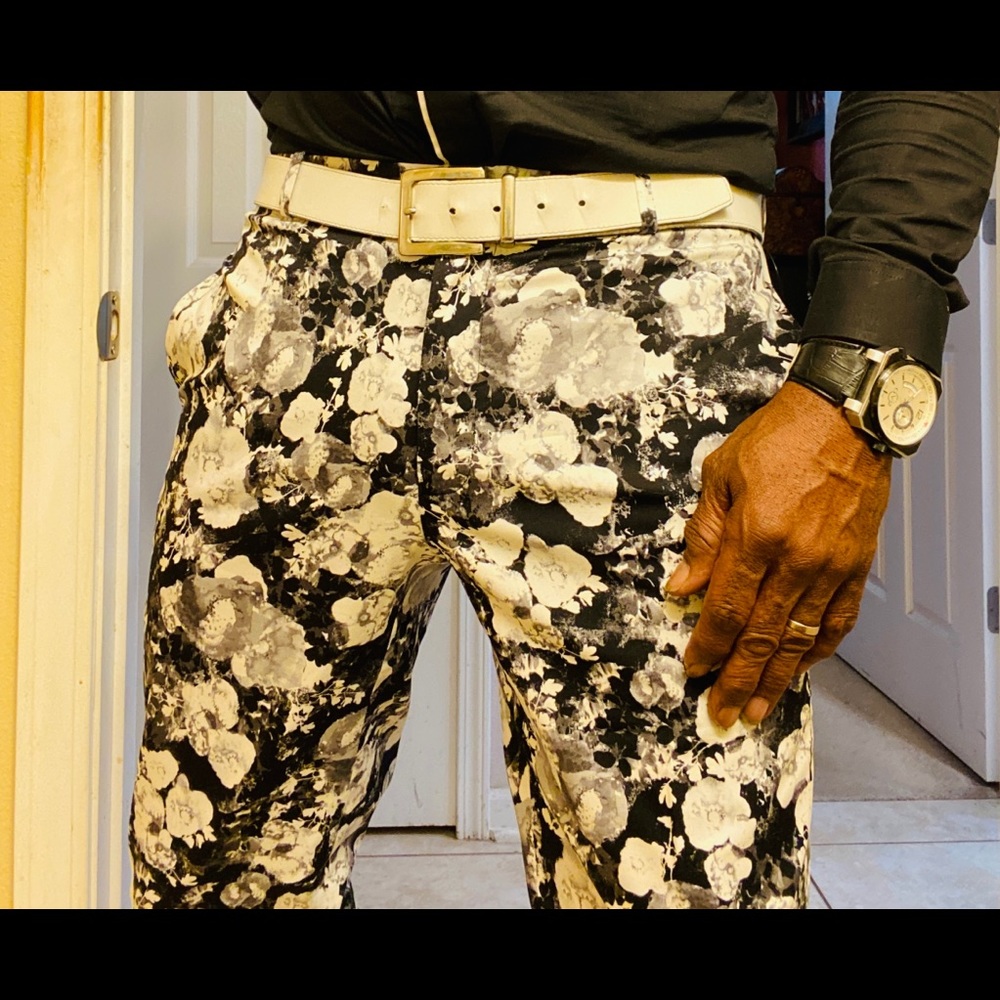 INC Men's Slim-Fit Floral-Print Pants